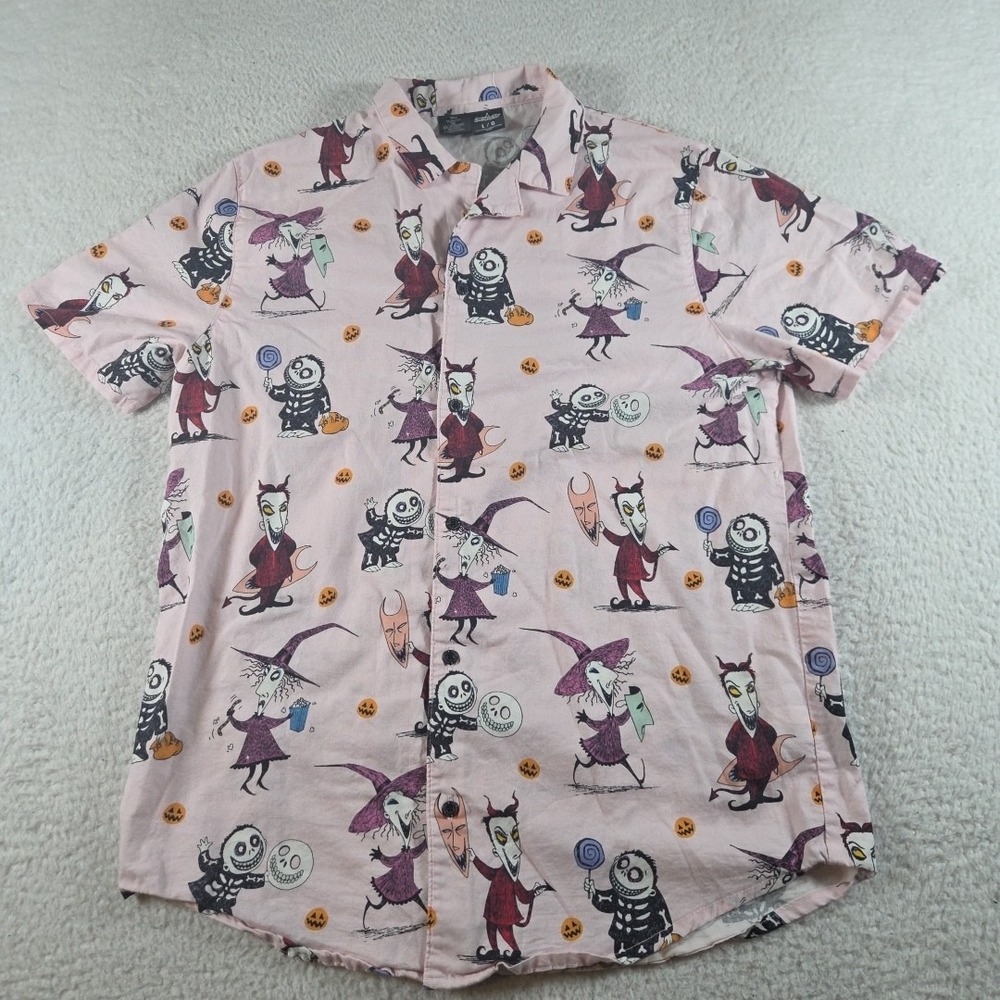 Cakeworthy Disney The Nightmare Before Christmas Camp Shirt‎ Mens Size Large AOP